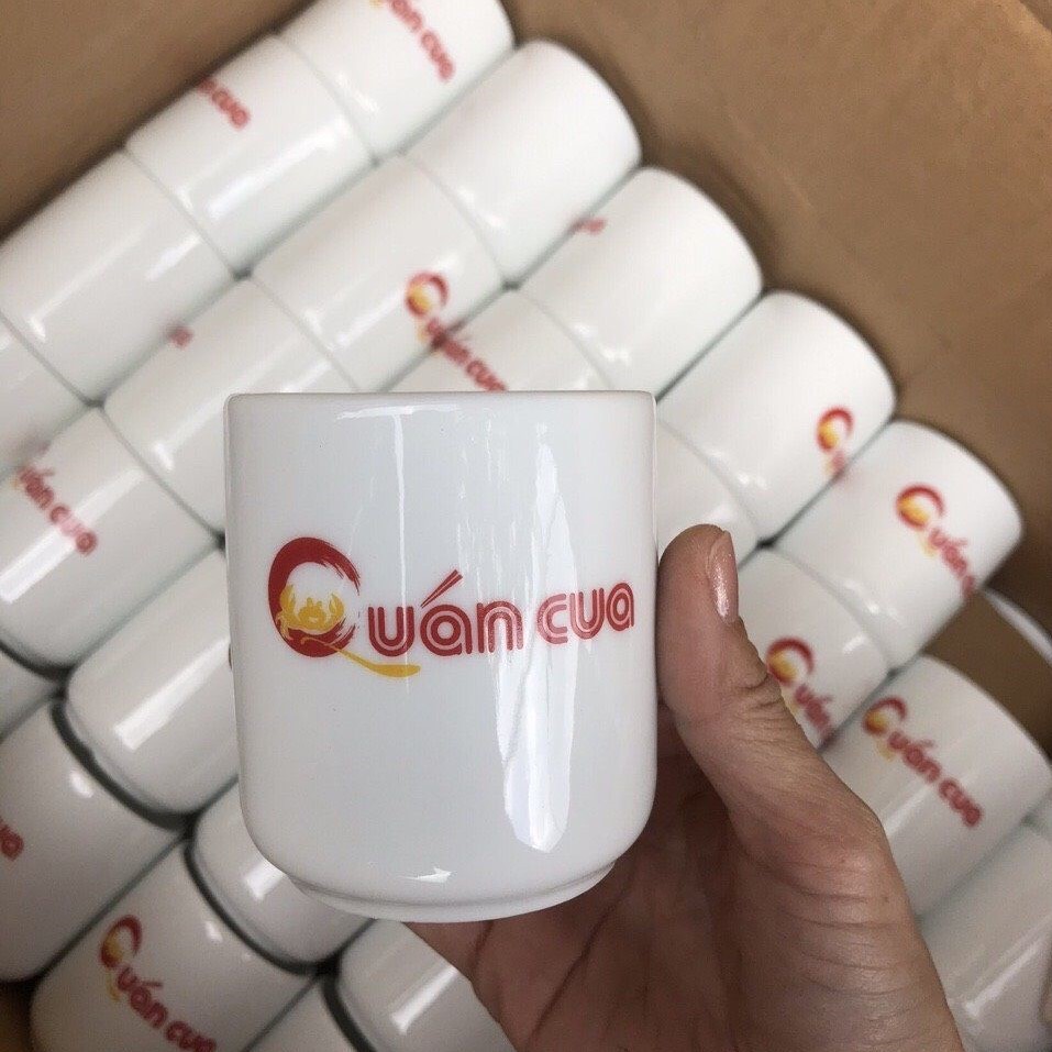 CỐC SỨ IN LOGO - CỐC DÁNG TRỤ KHÔNG QUAI